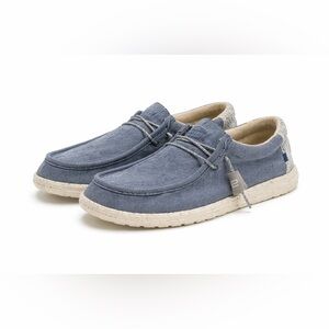 Hey Dude Men’s Wally Canvas Loafers Cobalt Blue Size 11